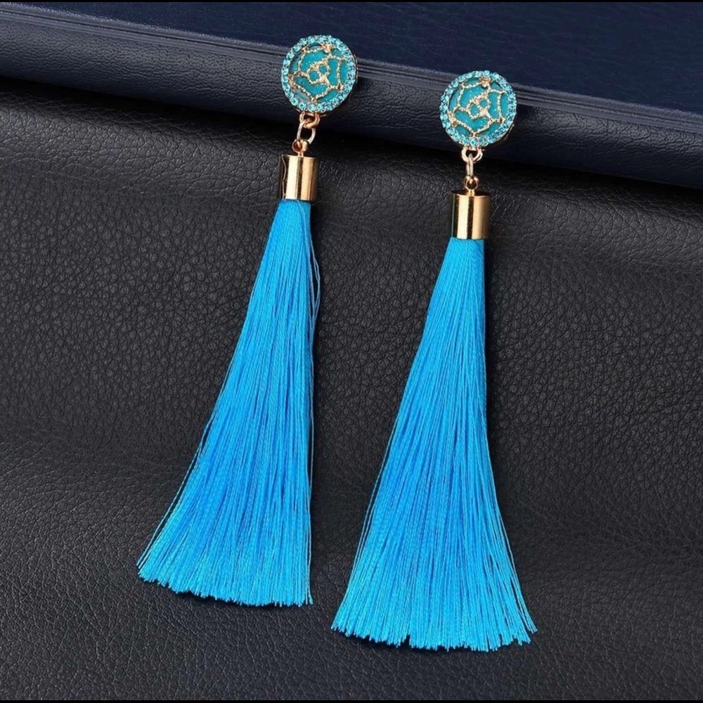❤️ Trendy Vintage Tassel Drop Earrings Rhinestone